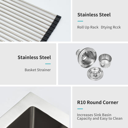 13 Inch Undermount Sink - 13"x15"x9" Undermount Stainless Steel Kitchen Sink 16 Gauge 9 Inch Deep Single Bowl Kitchen Sink Basin