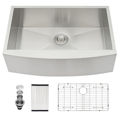 36 Farmhouse Sink - 36 x 20 x 9 Inch Kitchen Sink Stainless Steel 16 gauge Apron Front Kitchen Sink
