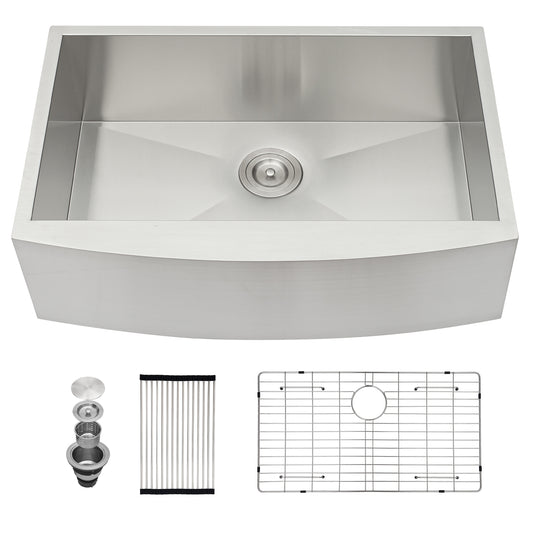 36 Farmhouse Sink - 36 x 20 x 9 Inch Kitchen Sink Stainless Steel 16 gauge Apron Front Kitchen Sink