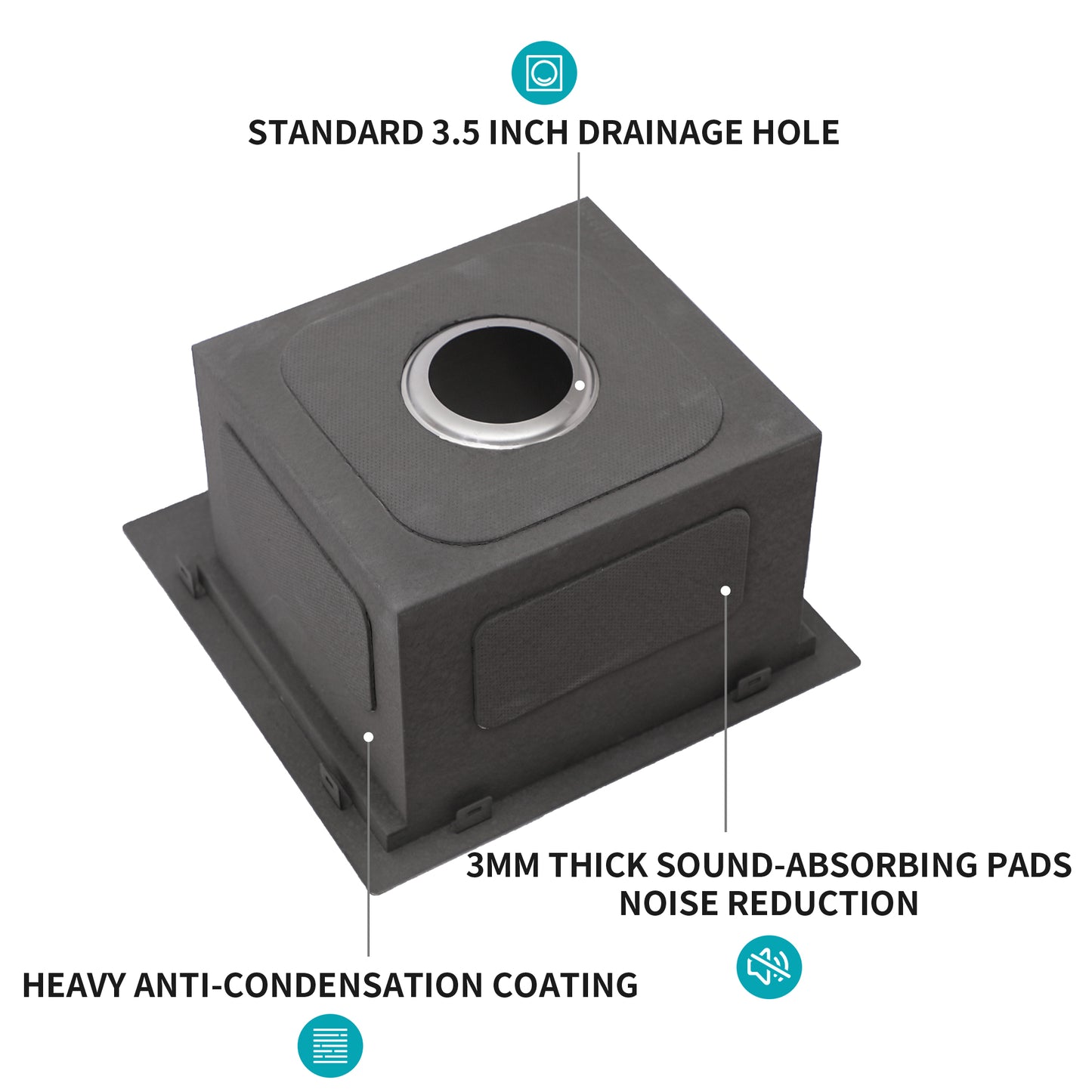 15 Inch Drop in Kitchen Sink - 15 " x 15" x 9" Kitchen Sink Stainless Steel 16 Gauge Workstation Sink Drop-in Topmount Single Bowl Kitchen Sink