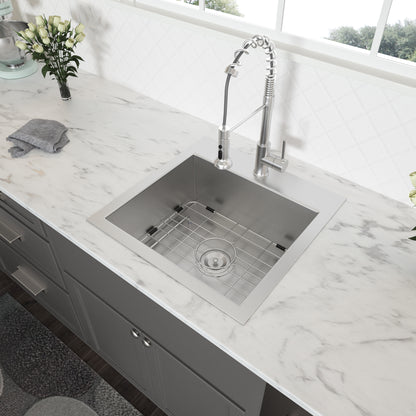 Laundry Sink - 22" x 22" Laundry Room Utility Sink Drop In Topmount 16 Gauge Stainless Steel 12 Inch Deep Single Bowl Above Counter Basin