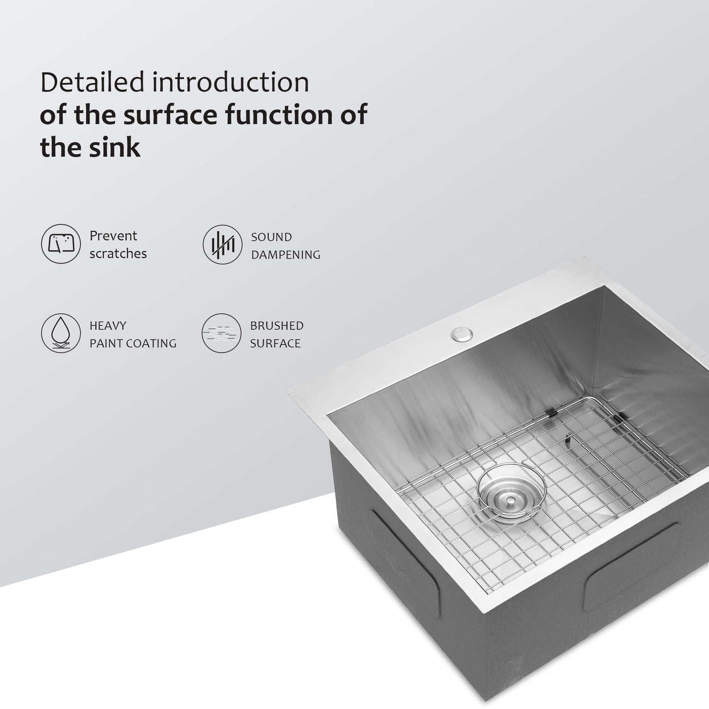 Laundry Sink - 22" x 22" Laundry Room Utility Sink Drop In Topmount 16 Gauge Stainless Steel 12 Inch Deep Single Bowl Above Counter Basin