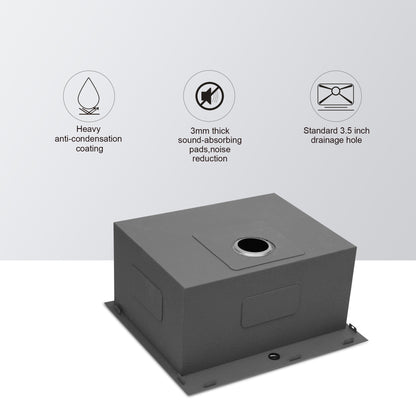 Laundry Sink - 22" x 22" Laundry Room Utility Sink Drop In Topmount 16 Gauge Stainless Steel 12 Inch Deep Single Bowl Above Counter Basin