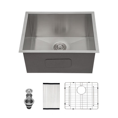 Laundry Sink 21 Inch - 21 x 18 x 12 Inch Undermount Laundry Utility Sink Deep Single Bowl 16 Gauge Stainless Steel Laundry Tub Sinks