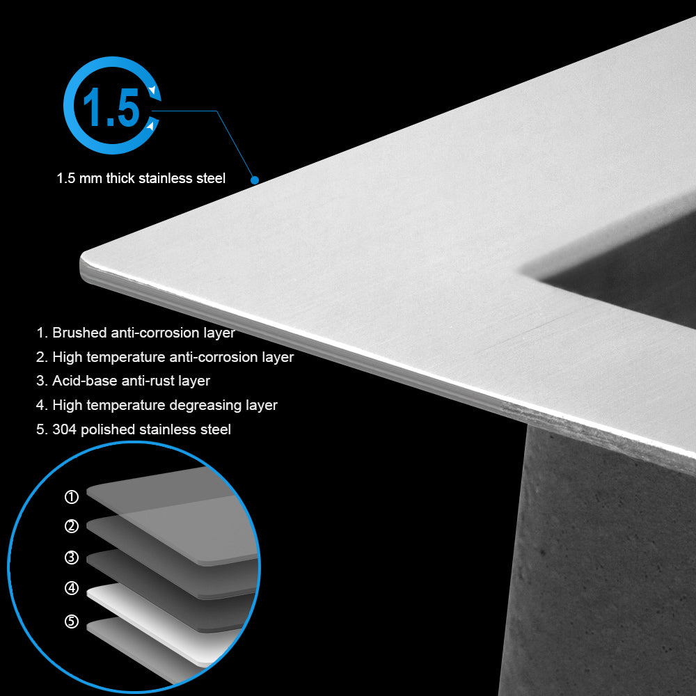 Laundry Sink 21 Inch - 21 x 18 x 12 Inch Undermount Laundry Utility Sink Deep Single Bowl 16 Gauge Stainless Steel Laundry Tub Sinks