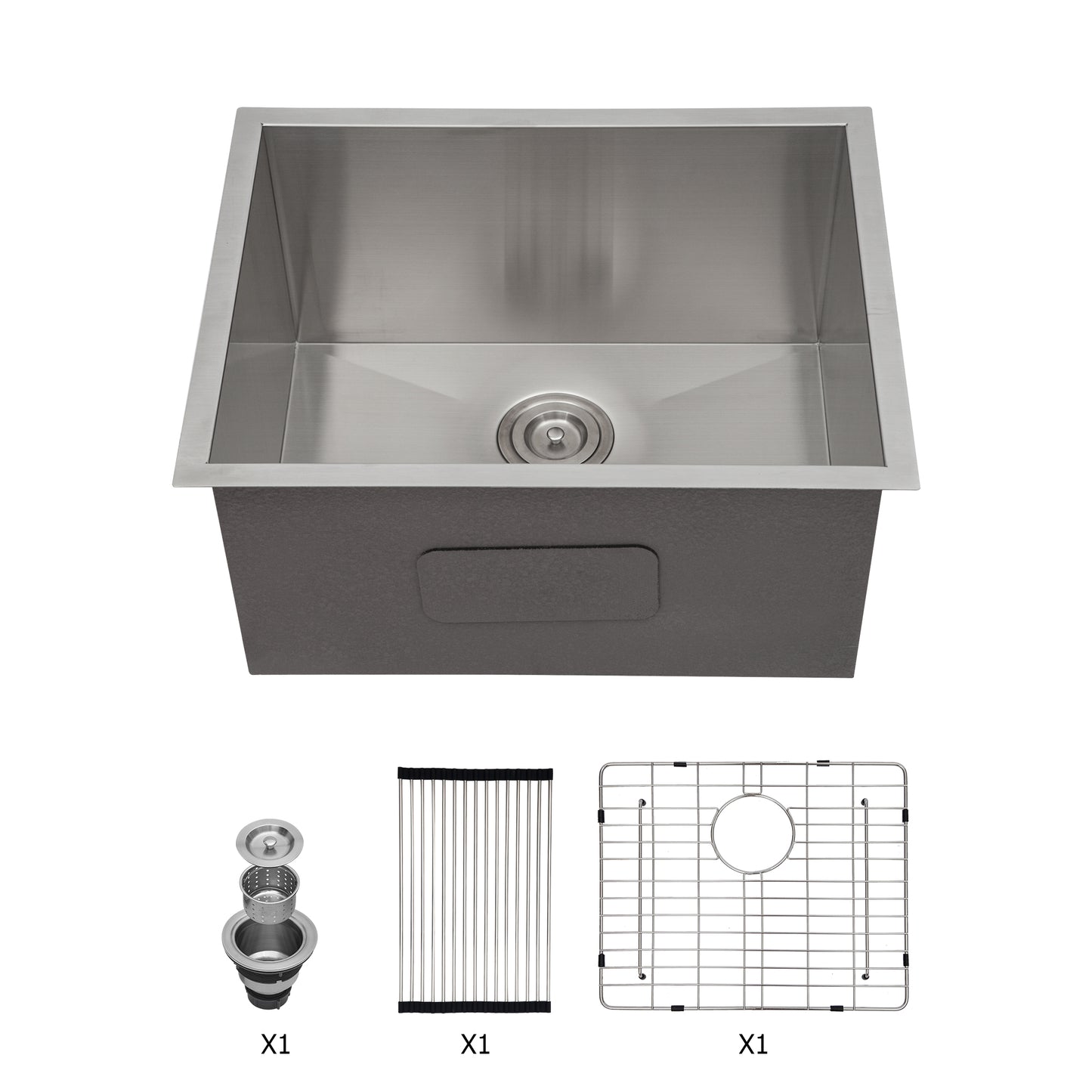 Laundry Sink 23 Inch - 23x18x12 Inch Undermount Laundry Utility Sink Deep Single Bowl 16 Gauge Stainless Steel Laundry Tub Sinks