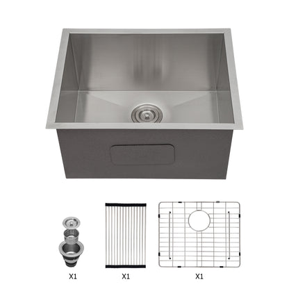 Laundry Sink 23 Inch - 23x18x12 Inch Undermount Laundry Utility Sink Deep Single Bowl 16 Gauge Stainless Steel Laundry Tub Sinks