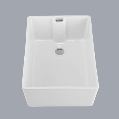 23.6" L X 18" W White Ceramic Single Bowl Kitchen Sink