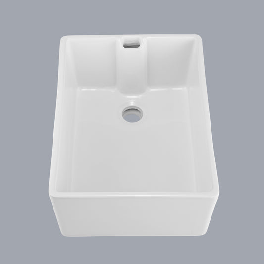 23.6" L X 18" W White Ceramic Single Bowl Kitchen Sink