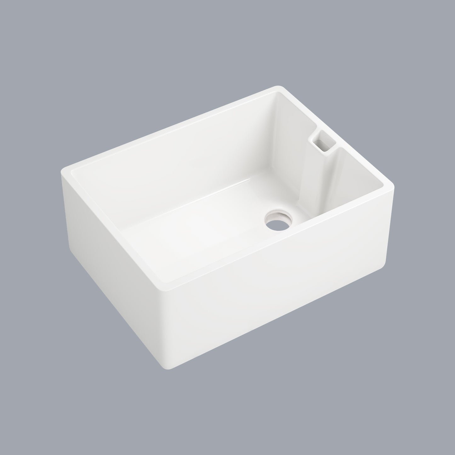 23.6" L X 18" W White Ceramic Single Bowl Kitchen Sink