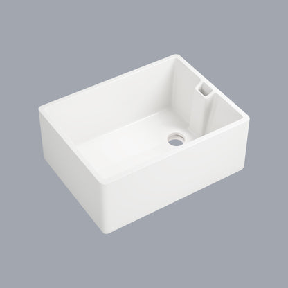 23.6" L X 18" W White Ceramic Single Bowl Kitchen Sink