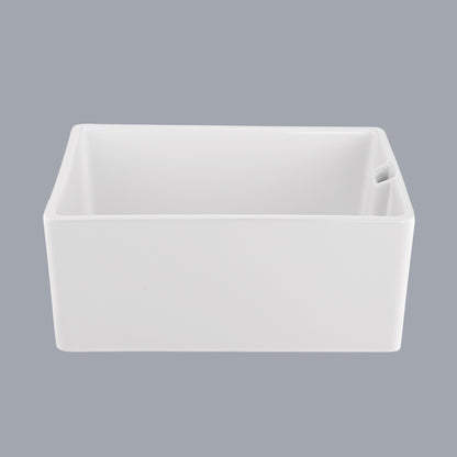 23.6" L X 18" W White Ceramic Single Bowl Kitchen Sink