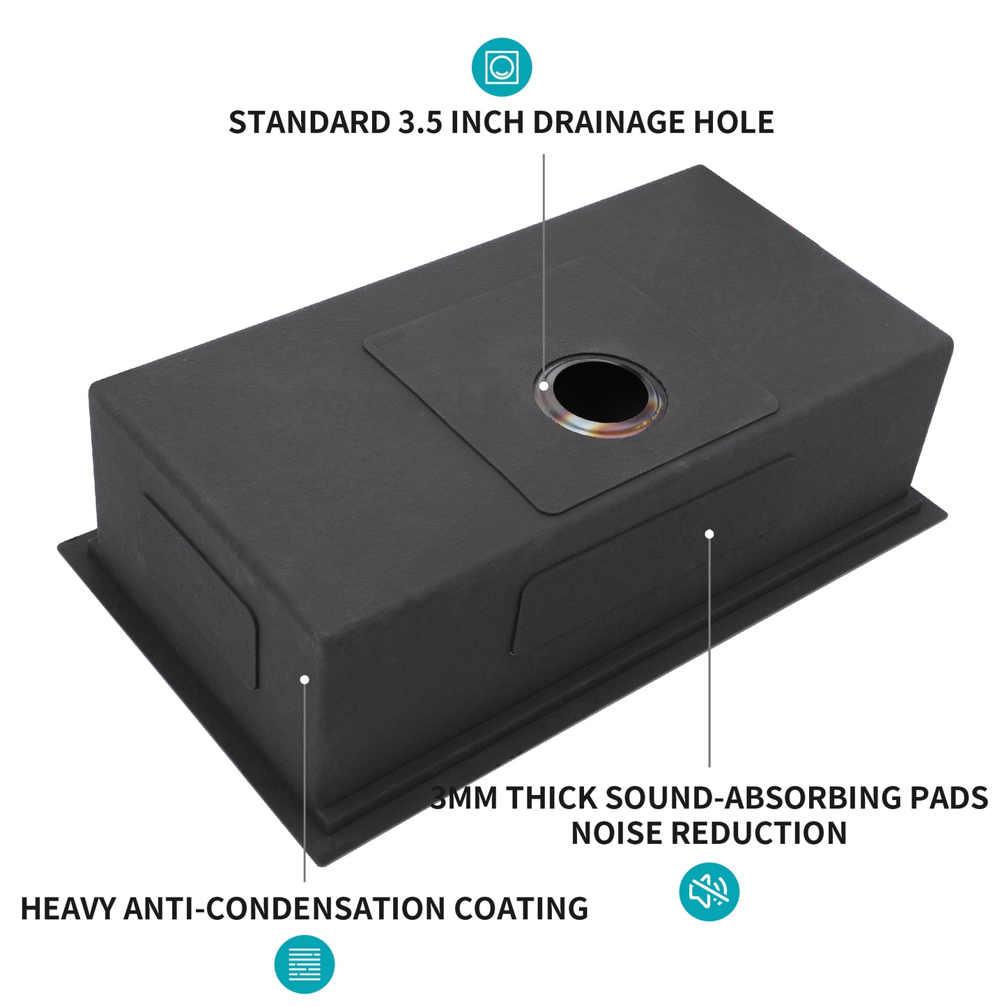 Gunmetal Black Workstation Kitchen Sink - 28"x 18"x 10" Single Bowl Workstation Undermount Kitchen Sink 16 Gauge Stainless Steel