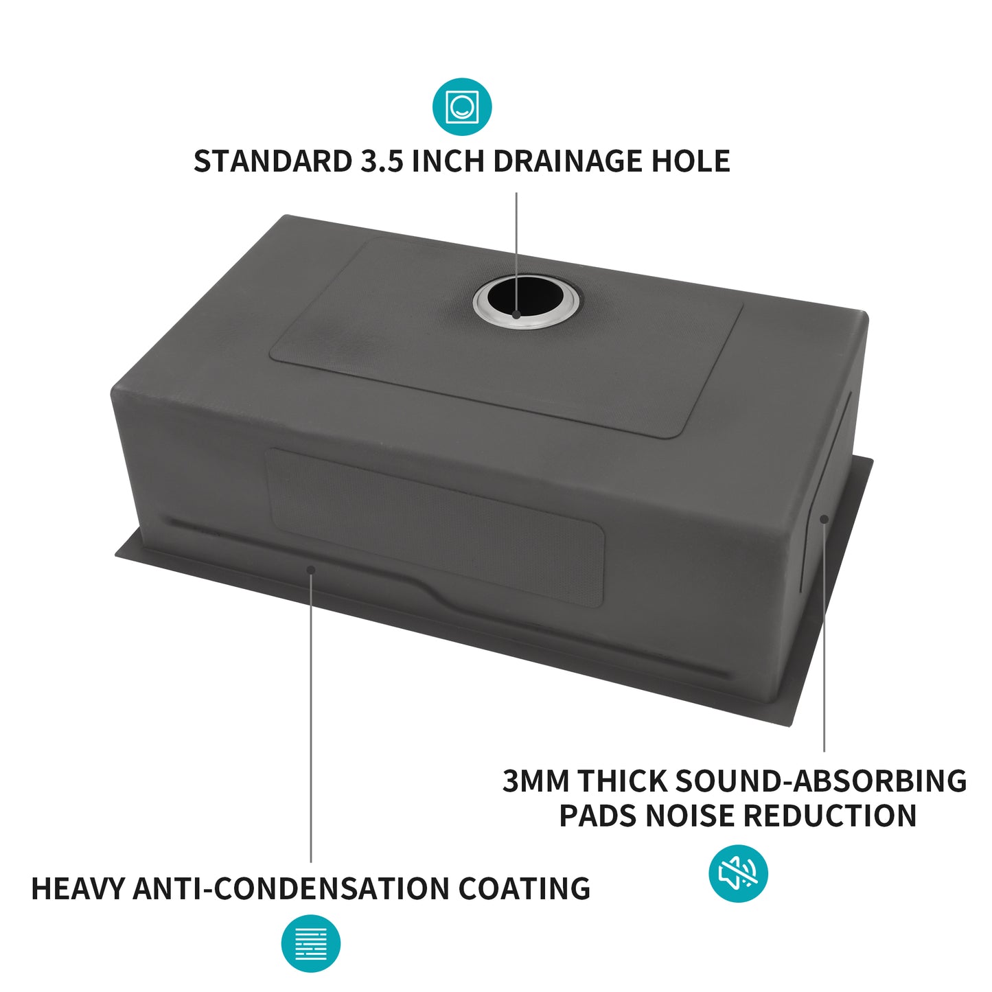 33" Undermount Kitchen Sink - 33 x 19 x 10 inch Single Bowl 16 Gauge Stainless Steel Ledge Workstation Kitchen Sinks