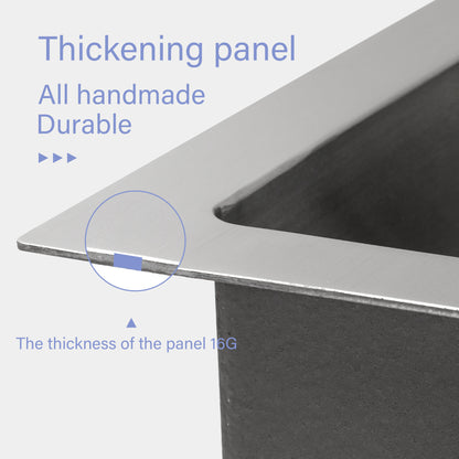 17 Inch Undermount Sink - 17"x19"x10" 16 Gauge Single Bowl Kitchen Sink 10 Inch Deep Bar/Prep Sink Basin