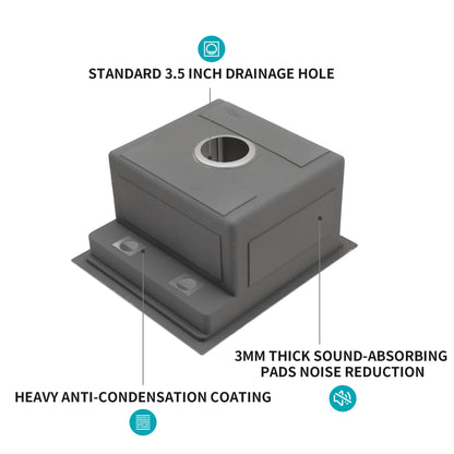 15" Undermount bar Sink with folding faucet - 15 x 17 x 9 inch Single Bowl 16 Gauge Stainless Steel Kitchen Sinks