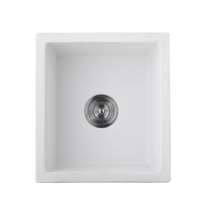 Quartz 18" L X 16" W Undermount Bar Sink With Grid And Strainer