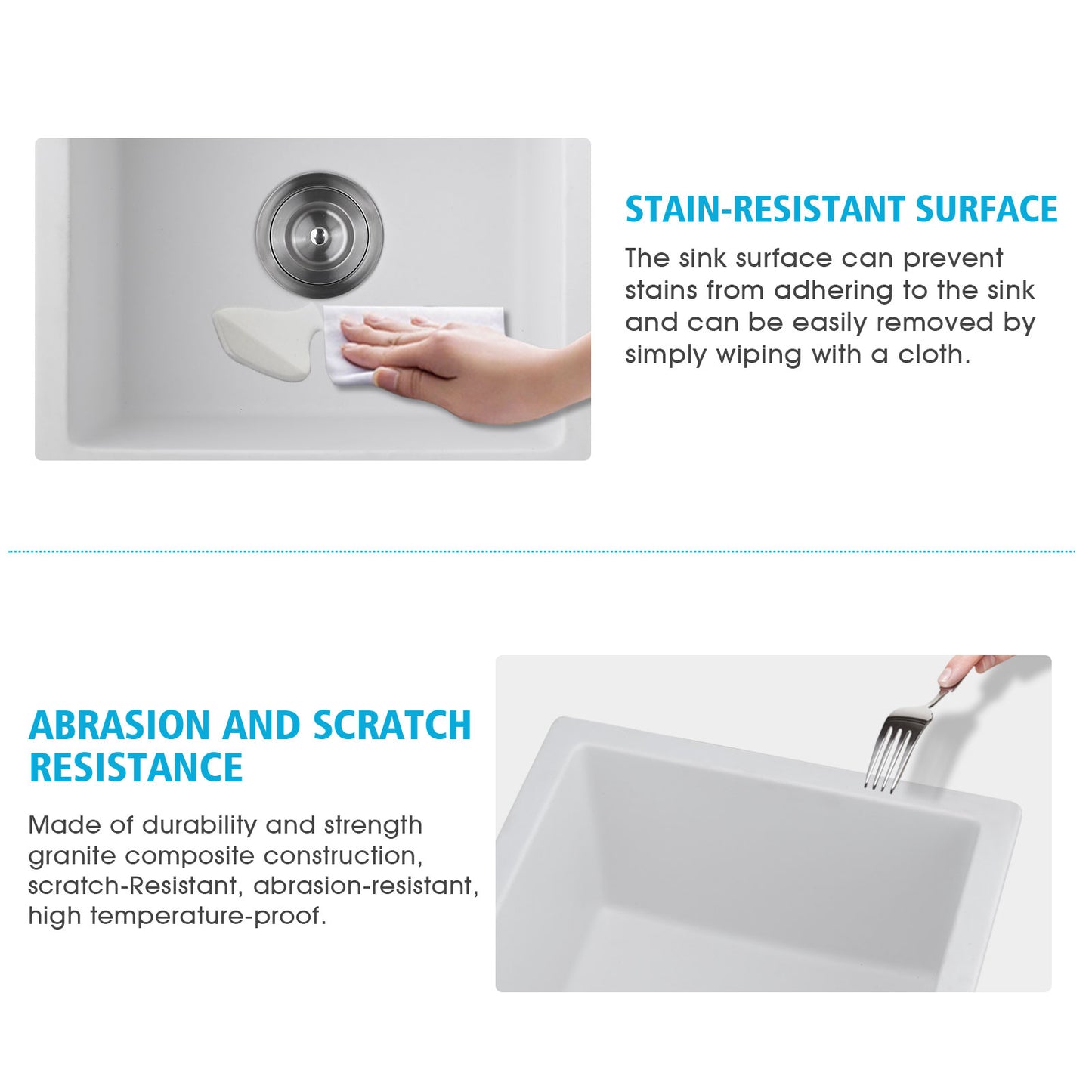 Quartz 18" L X 16" W Undermount Bar Sink With Grid And Strainer