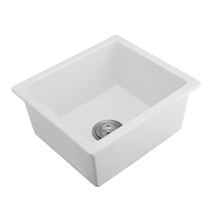 Quartz 18" L X 16" W Undermount Bar Sink With Grid And Strainer