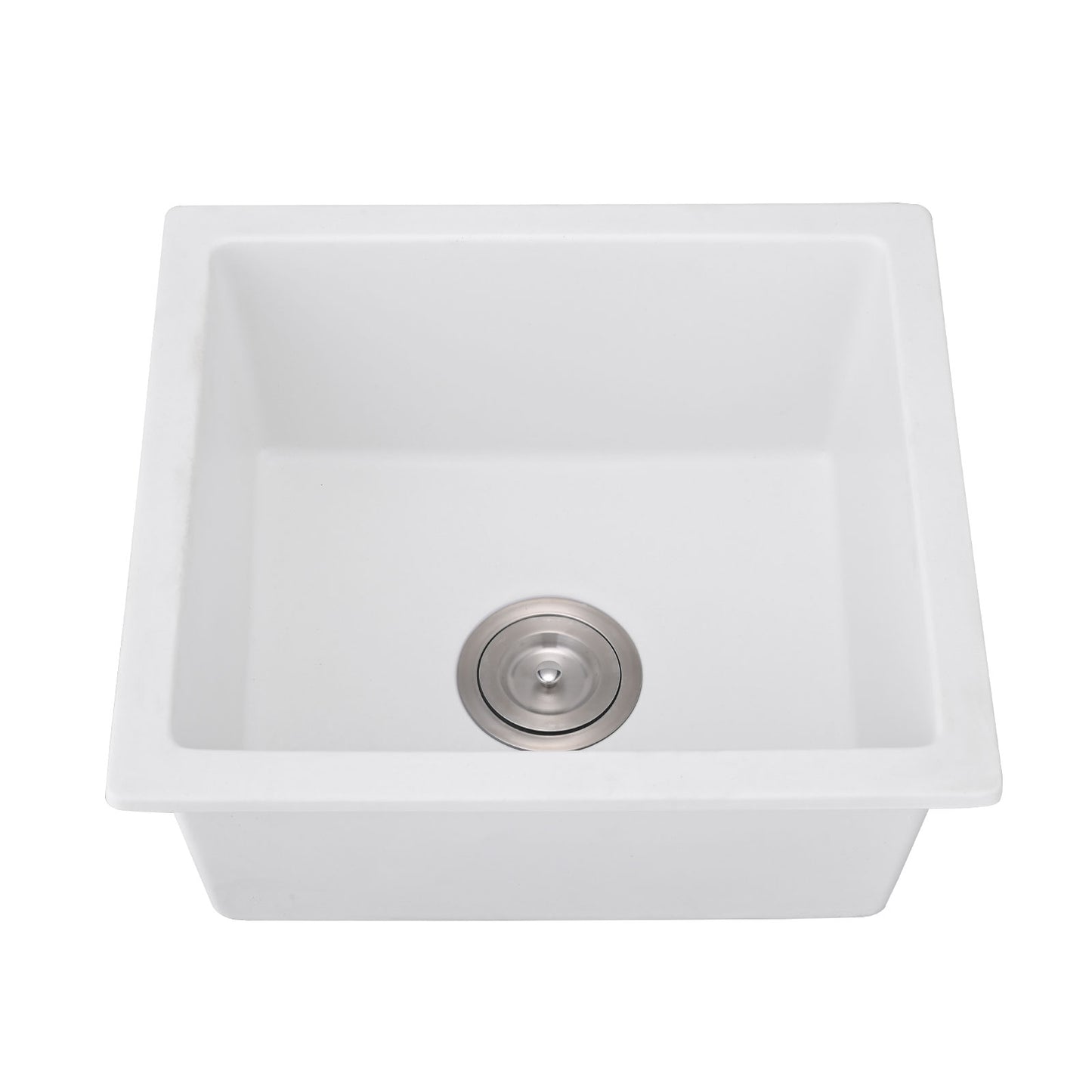Quartz 18" L X 16" W Undermount Bar Sink With Grid And Strainer