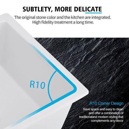 Quartz 18" L X 16" W Undermount Bar Sink With Grid And Strainer