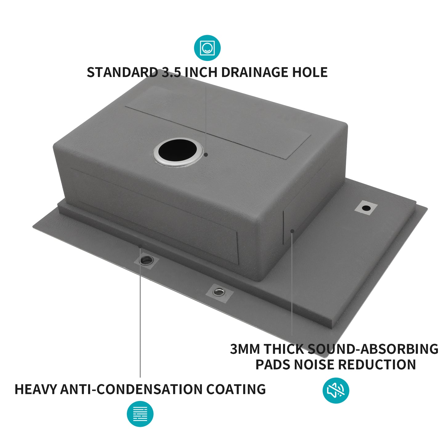 33" Drop-in Kitchen Sink with Cup Washer - 33 x 22 x 10 inch Single Bowl 16 Gauge Stainless Steel Workstation Kitchen Sinks