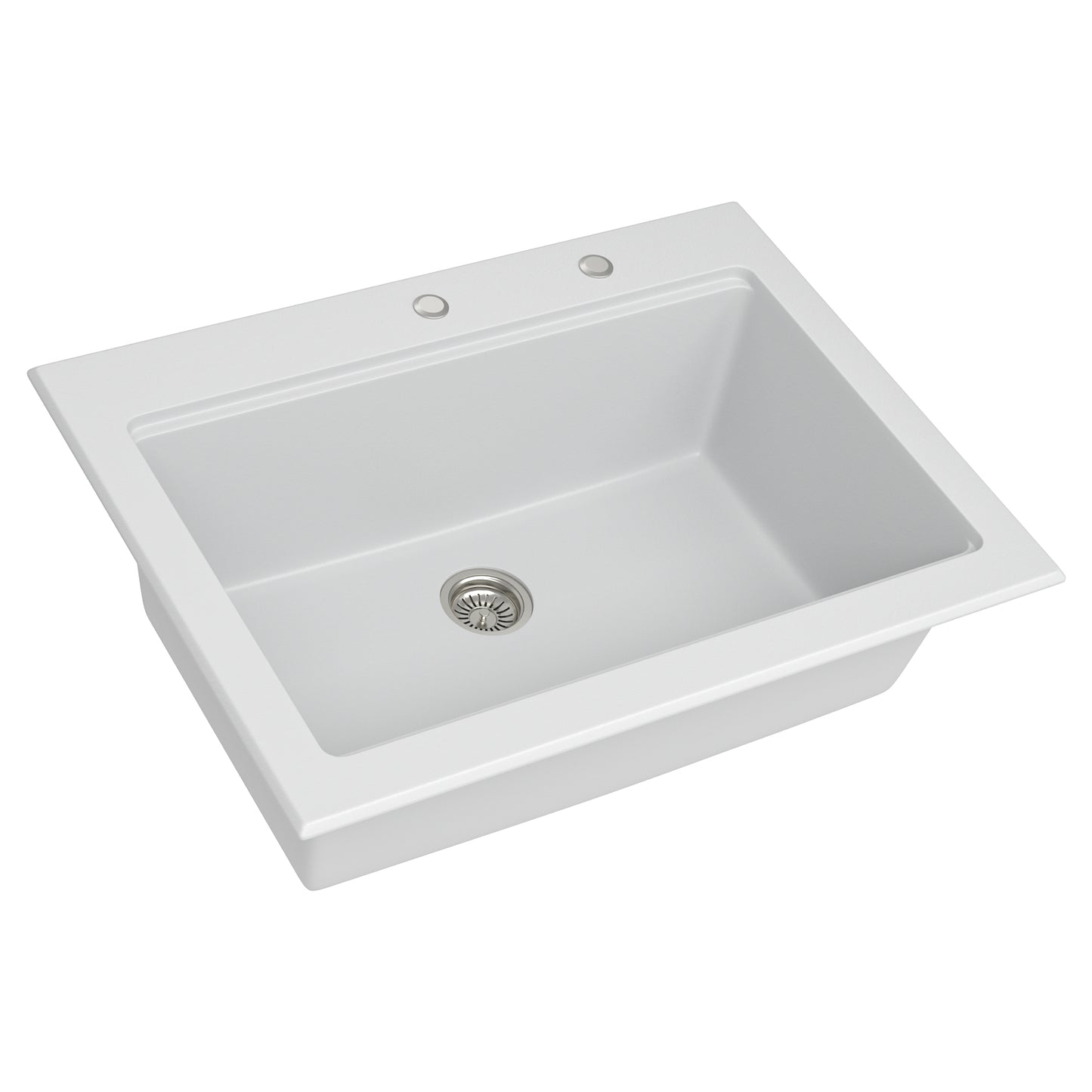 Quartz Kitchen Sink - 30" x 22" x 10" White granite composite Workstation Drop-in kitchen sink