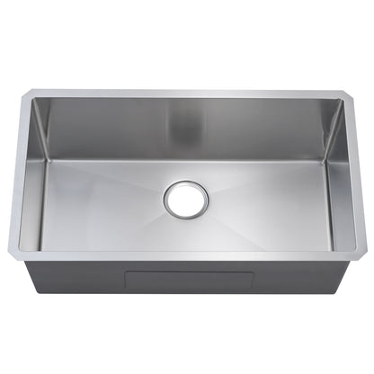 32" L X 19" W Undermount Single Bowl 18 Gauge 304 Stainless Steel Kitchen Sink (Sink Only)