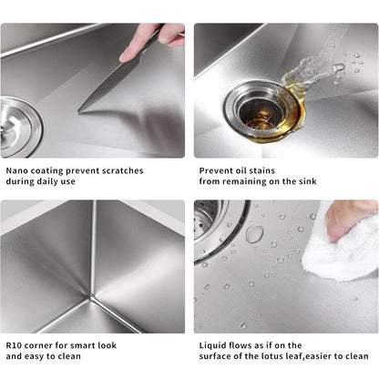 32" L X 19" W Undermount Double Bowl 16 Gauge 304 Stainless Steel Kitchen Sink (Sink Only)