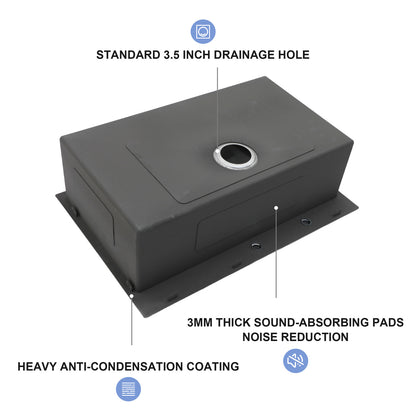 33" Drop-in Kitchen Sink with Pull-Out Faucet and Soap Dispenser - 33 x 22 x 10 inch Single Bowl 16 Gauge Stainless Steel Topmount Kitchen Sink Basin