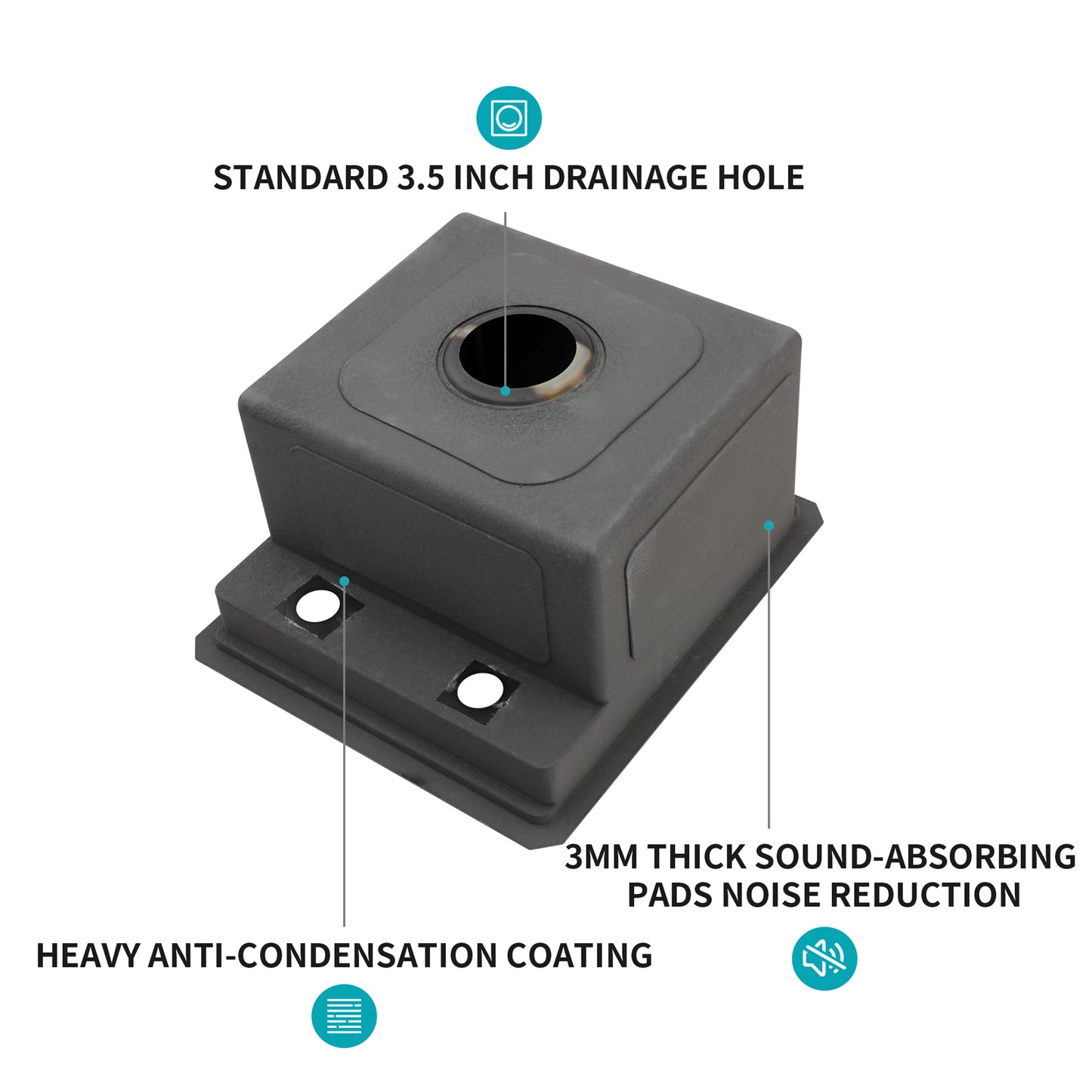 15" Undermount Bar Sink with Folding Faucet - 15 x 17 x 9 inch Single Bowl 16 Gauge Stainless Steel Gunmetal Black Kitchen Sinks