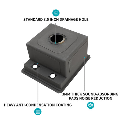 15" Undermount Bar Sink with Folding Faucet - 15 x 17 x 9 inch Single Bowl 16 Gauge Stainless Steel Gunmetal Black Kitchen Sinks