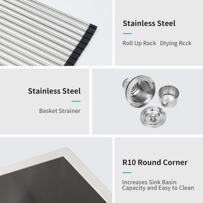 16 Gauge Stainless Steel 32 x 18 x 9 inch Undermount Double Bowl Kitchen Sink (50/50) with 9 Inch Deep Sink