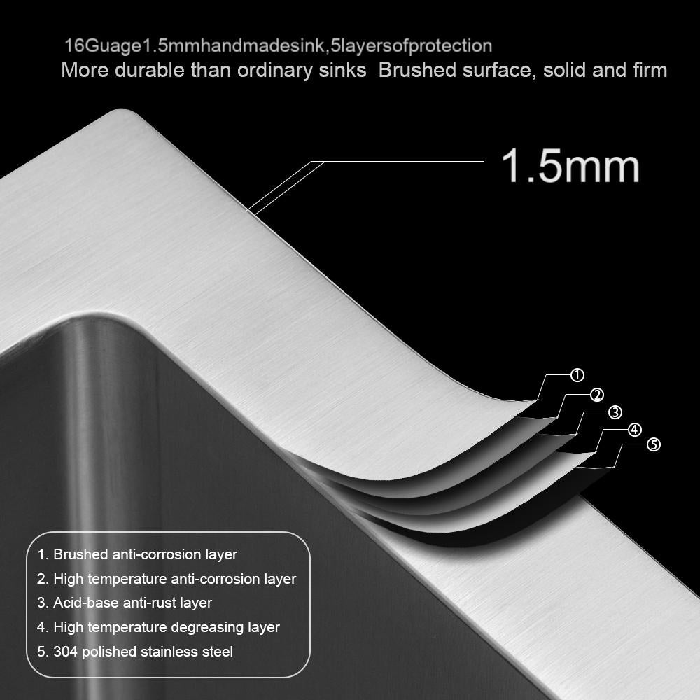 19 Inch Undermount Sink - 19" x 20" x 9" Undermount Stainless Steel Kitchen Sink 16 Gauge 9 Inch Deep Single Bowl Kitchen Sink Basin