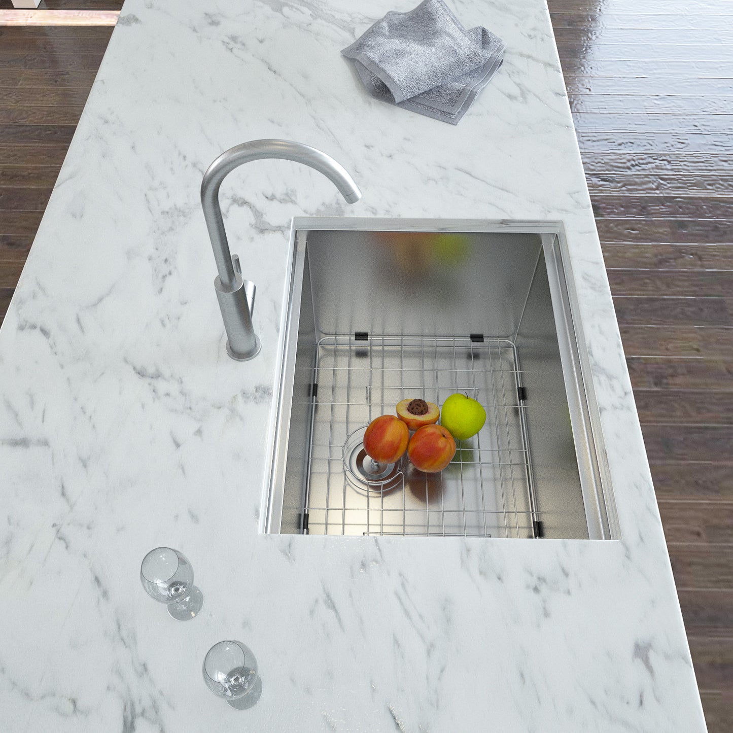 Laundry Workstation Sink - 21" x 19" x 13" Undermount Workstation Laundry Utility Sink Deep Single Bowl 16 Gauge Stainless Steel Laundry Tub Sinks