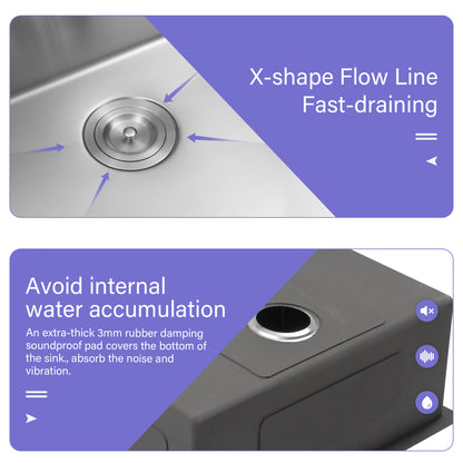 Laundry Workstation Sink - 24" x 18" x 13" Undermount Workstation Laundry Utility Sink Deep Single Bowl 16 Gauge Stainless Steel Laundry Tub Sinks