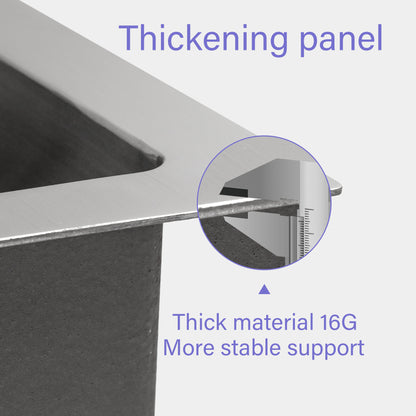 Laundry Workstation Sink - 24" x 18" x 13" Undermount Workstation Laundry Utility Sink Deep Single Bowl 16 Gauge Stainless Steel Laundry Tub Sinks