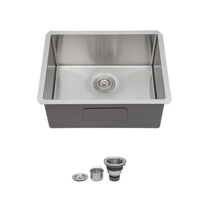 21 Inch Undermount Sink - 21" x 18" x 9" Undermount Stainless Steel Kitchen Sink 16 Gauge 9 Inch Deep Single Bowl Kitchen Sink Basin, Includes Drain Assembly (No Additional Accessories)