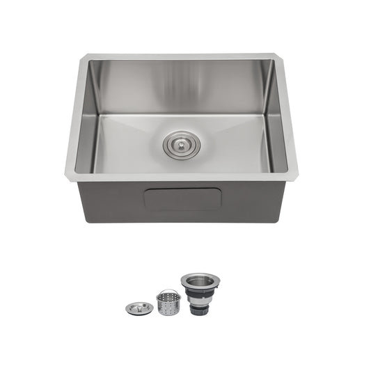 21 Inch Undermount Sink - 21" x 18" x 9" Undermount Stainless Steel Kitchen Sink 16 Gauge 9 Inch Deep Single Bowl Kitchen Sink Basin, Includes Drain Assembly (No Additional Accessories)
