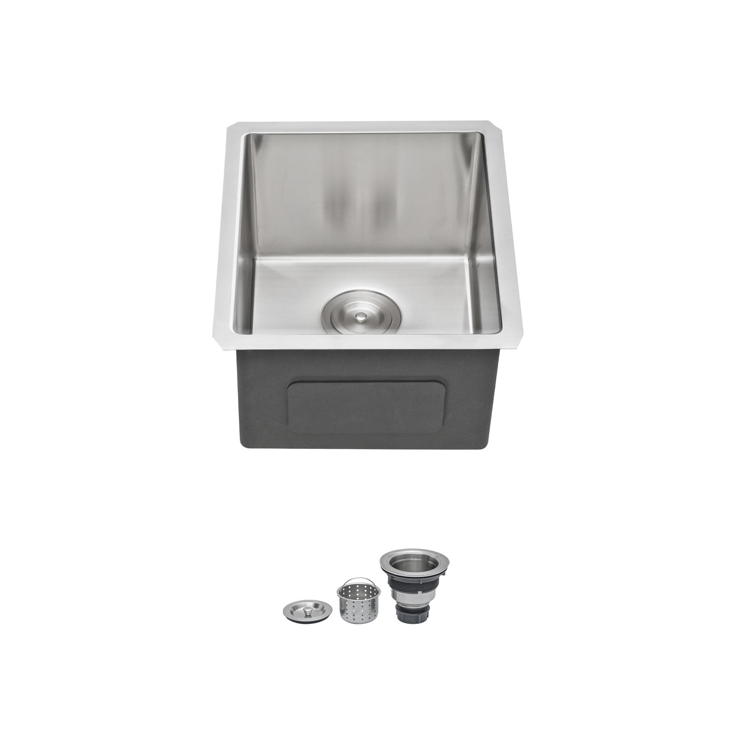 15 Inch Undermount Sink - 15" x 17" x 9" Undermount Stainless Steel Kitchen Sink 16 Gauge 9 Inch Deep Single Bowl Kitchen Sink Basin, Includes Drain Assembly (No Additional Accessories)