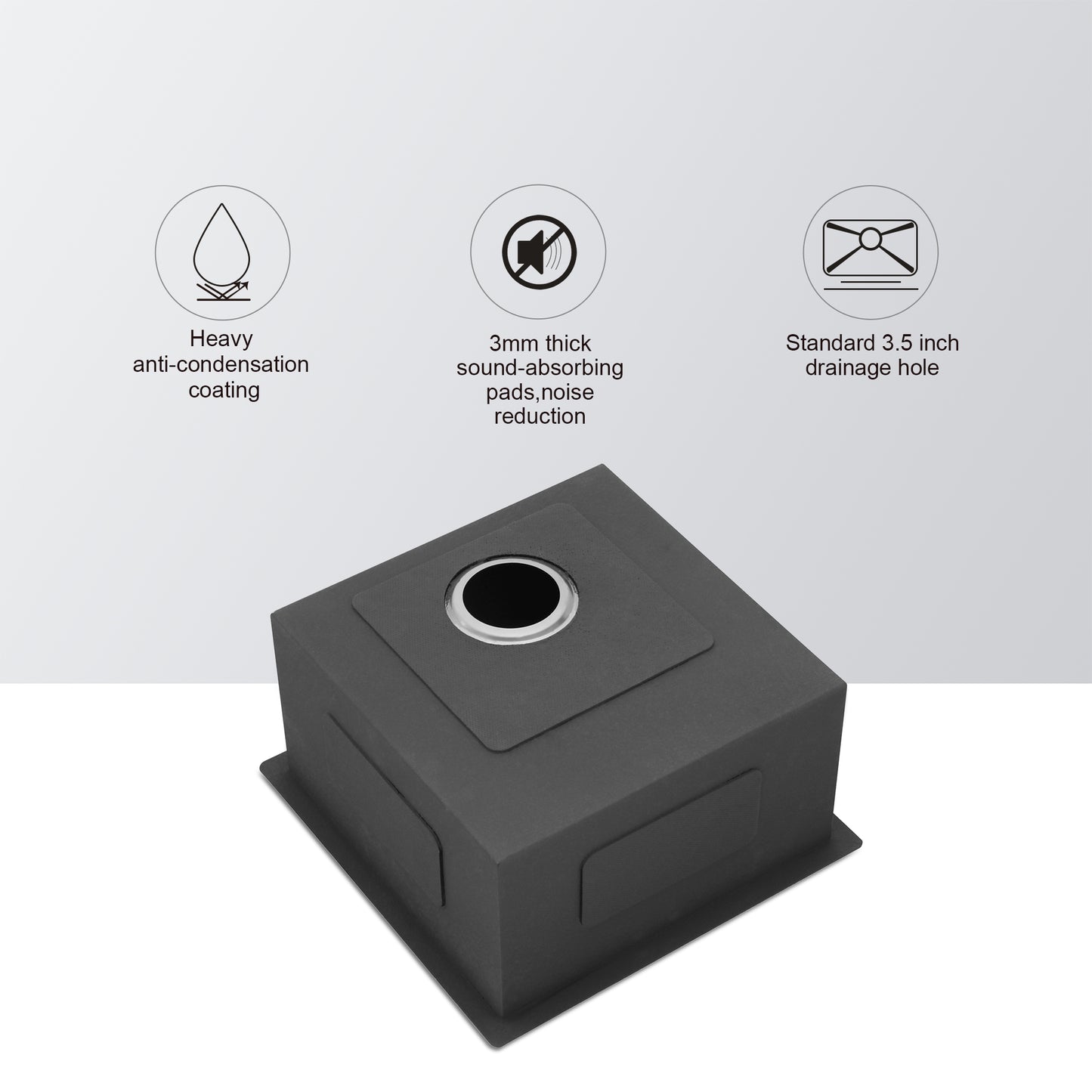 15 Inch Undermount Sink - 15" x 17" x 9" Undermount Stainless Steel Kitchen Sink 16 Gauge 9 Inch Deep Single Bowl Kitchen Sink Basin, Includes Drain Assembly (No Additional Accessories)