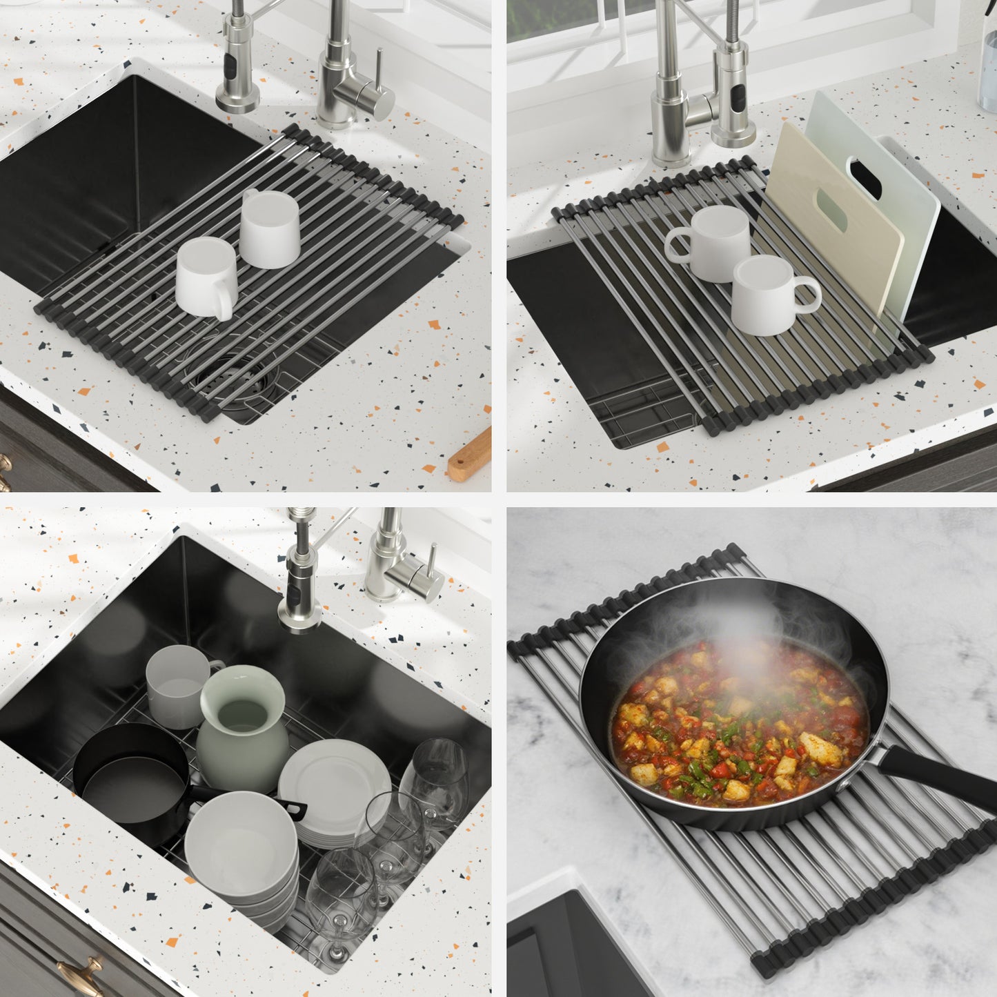 Laundry Sink 24 Inch - 24 x 18 x 12 Inch Undermount Gunmetal Black Laundry Utility Sink Deep Single Bowl 16 Gauge Stainless Steel Laundry Tub Sinks