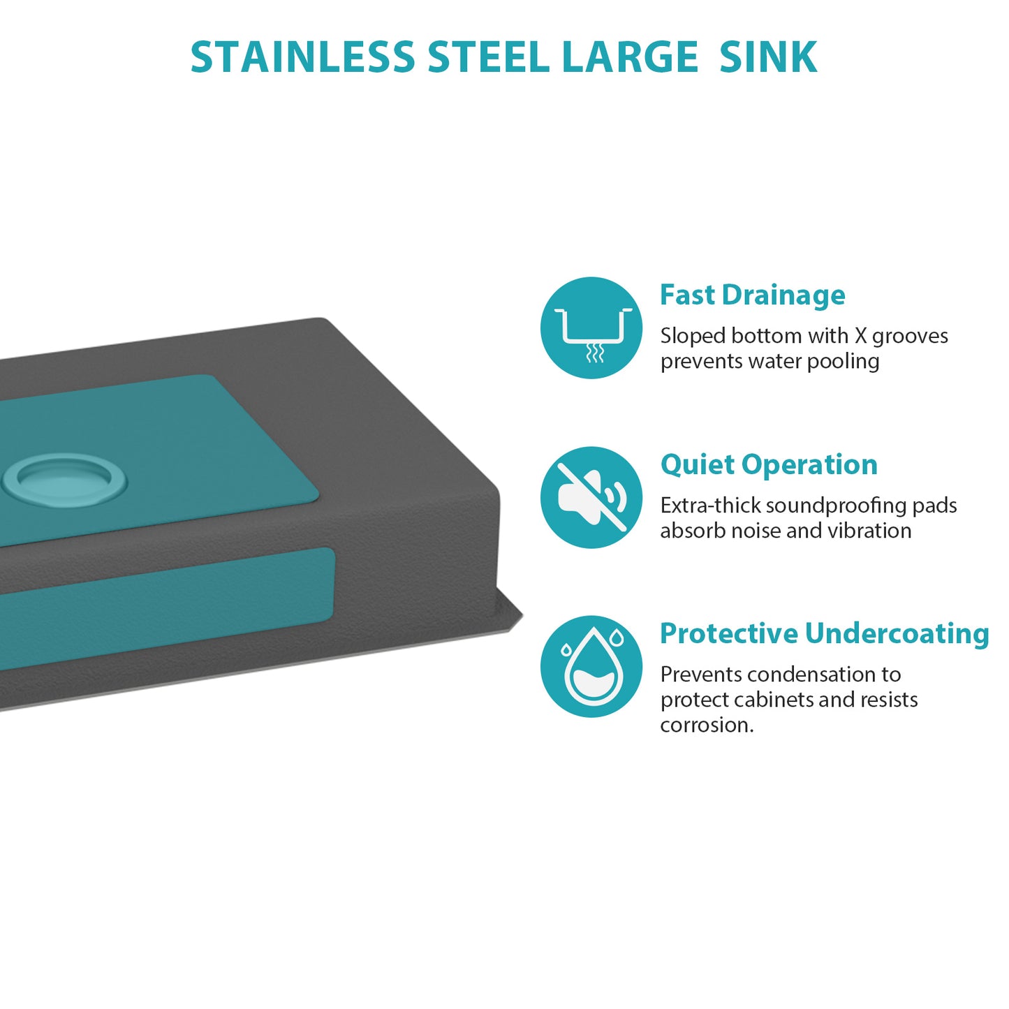 ADA-COMPLIANT Kitchen Sink, 30 Inch Undermount Sink 5.5-Inch Low Depth ADA Compliant Single Bowl 16 Gauge Stainless Steel 30 x 18 x 5.5 Inch Handmade Sinks Basin