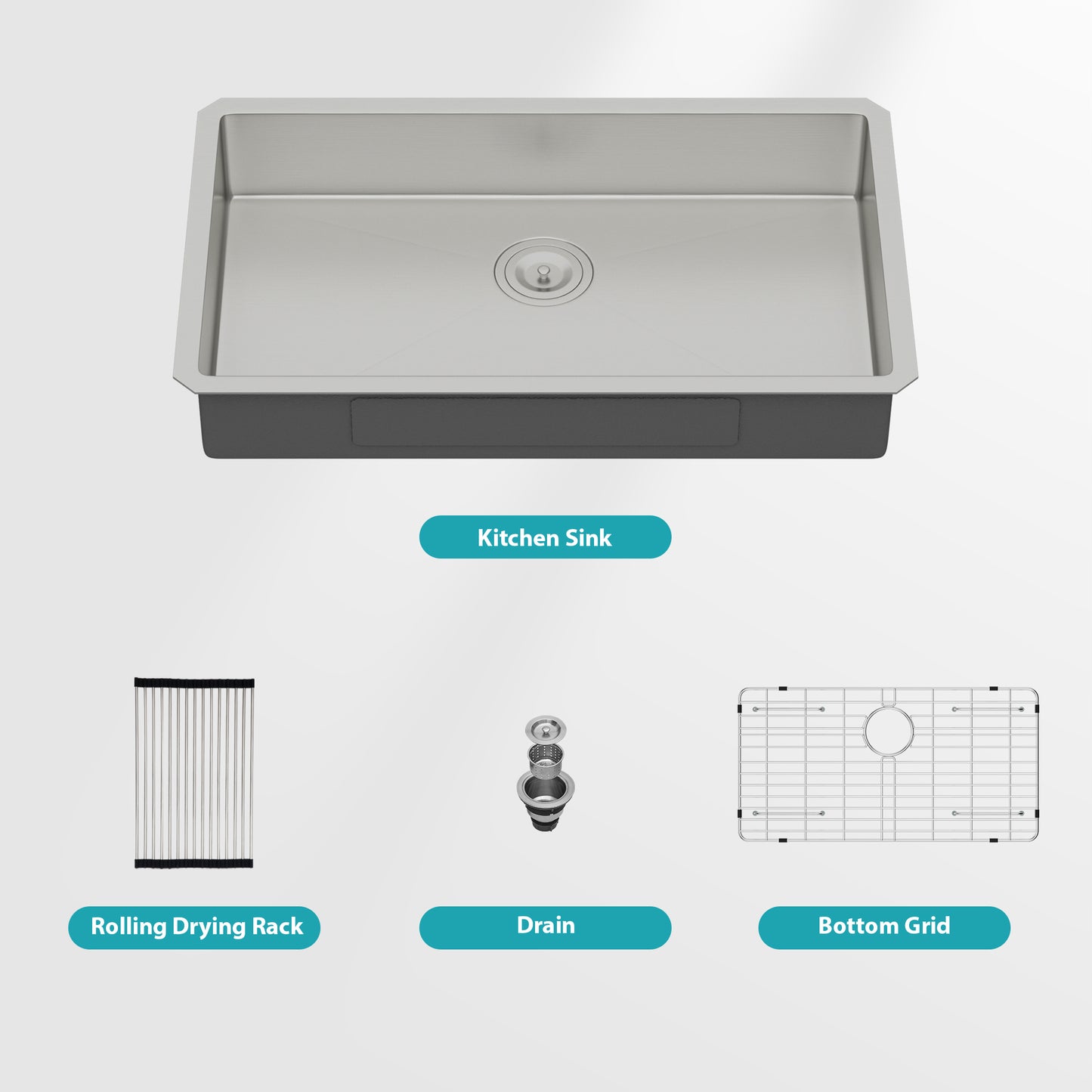 ADA-COMPLIANT Kitchen Sink, 30 Inch Undermount Sink 5.5-Inch Low Depth ADA Compliant Single Bowl 16 Gauge Stainless Steel 30 x 18 x 5.5 Inch Handmade Sinks Basin