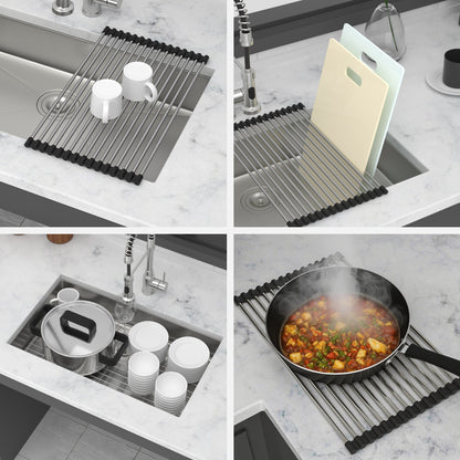 ADA-COMPLIANT Kitchen Sink, 27 Inch Undermount Sink 5.5-Inch Low Depth ADA Compliant Single Bowl 16 Gauge Stainless Steel 27 x 18 x 5.5 Inch Handmade Sinks Basin