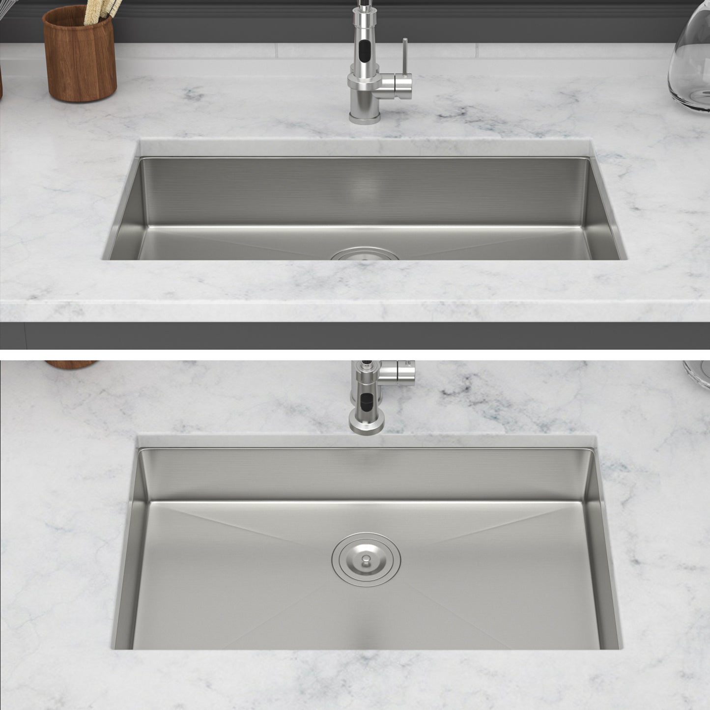 ADA-COMPLIANT Kitchen Sink, 27 Inch Undermount Sink 5.5-Inch Low Depth ADA Compliant Single Bowl 16 Gauge Stainless Steel 27 x 18 x 5.5 Inch Handmade Sinks Basin