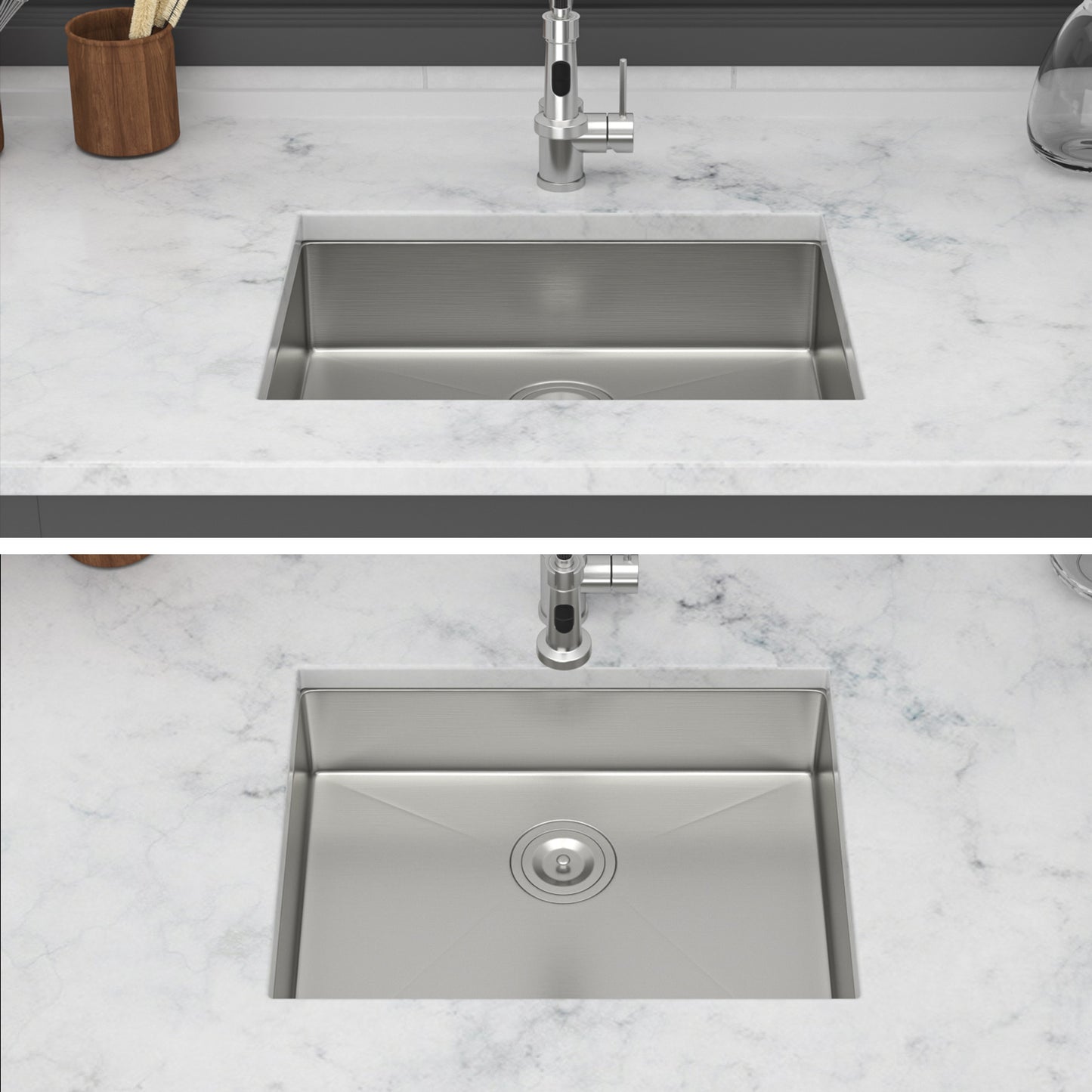 ADA-COMPLIANT Kitchen Sink, 23 Inch Undermount Sink 5.5-Inch Low Depth ADA Compliant Single Bowl 16 Gauge Stainless Steel 23 x 18 x 5.5 Inch Handmade Sinks Basin