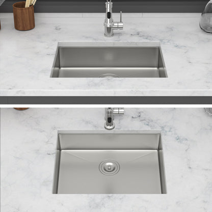 ADA-COMPLIANT Kitchen Sink, 23 Inch Undermount Sink 5.5-Inch Low Depth ADA Compliant Single Bowl 16 Gauge Stainless Steel 23 x 18 x 5.5 Inch Handmade Sinks Basin