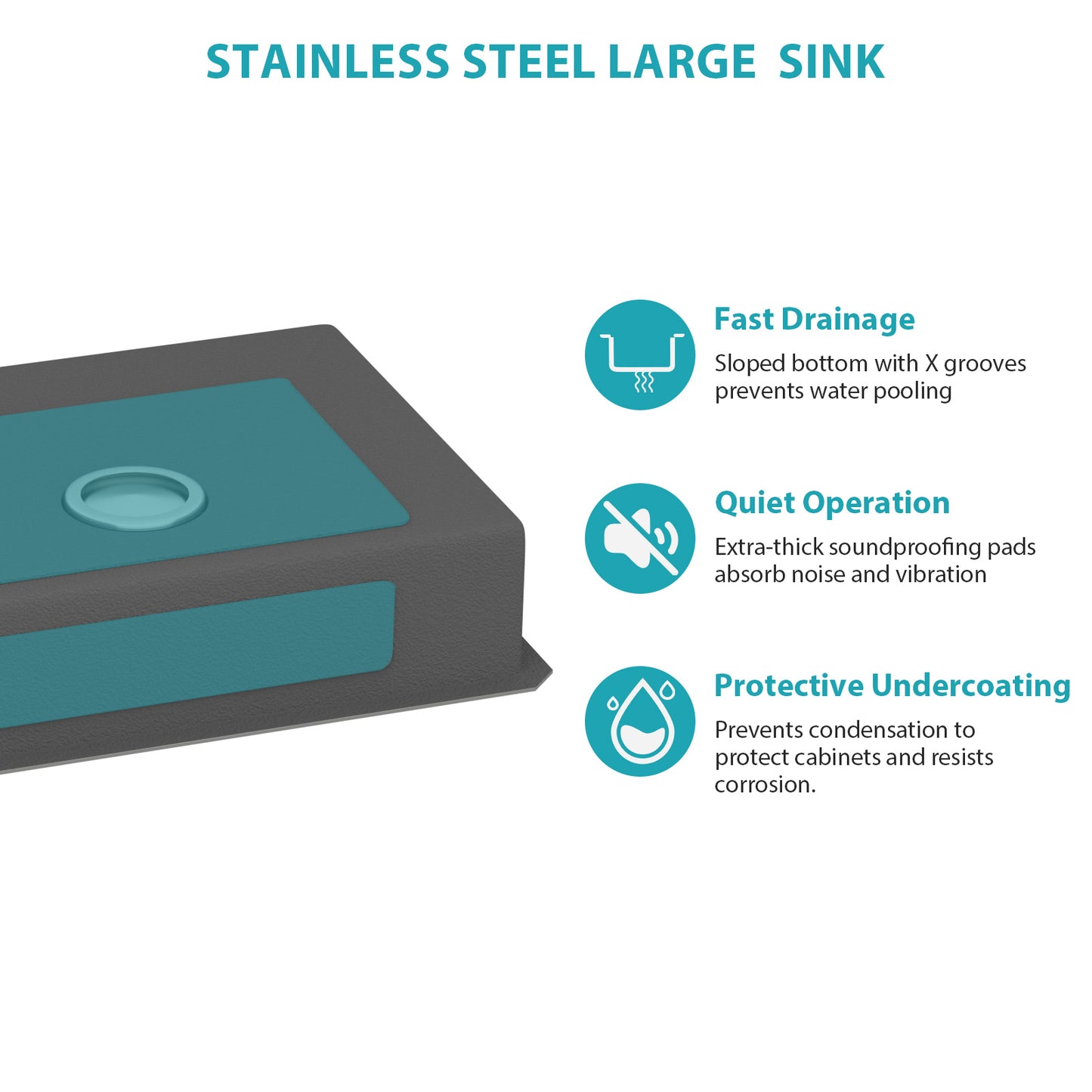 ADA-COMPLIANT Kitchen Sink, 23 Inch Undermount Sink 5.5-Inch Low Depth ADA Compliant Single Bowl 16 Gauge Stainless Steel 23 x 18 x 5.5 Inch Handmade Sinks Basin