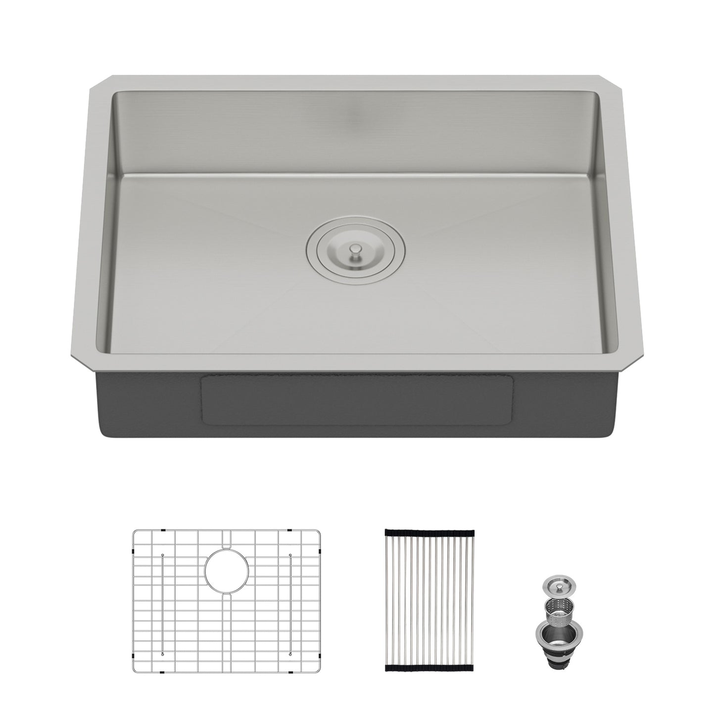 ADA-COMPLIANT Kitchen Sink, 23 Inch Undermount Sink 5.5-Inch Low Depth ADA Compliant Single Bowl 16 Gauge Stainless Steel 23 x 18 x 5.5 Inch Handmade Sinks Basin